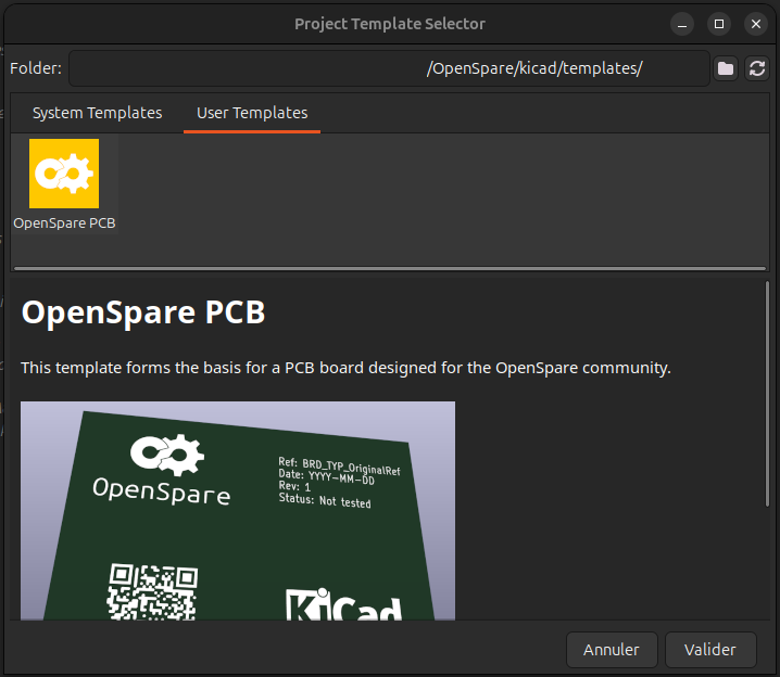OpenSpare project template